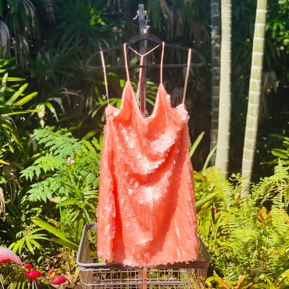 Blush Pink Sequin Paillette Backless Mini Dress